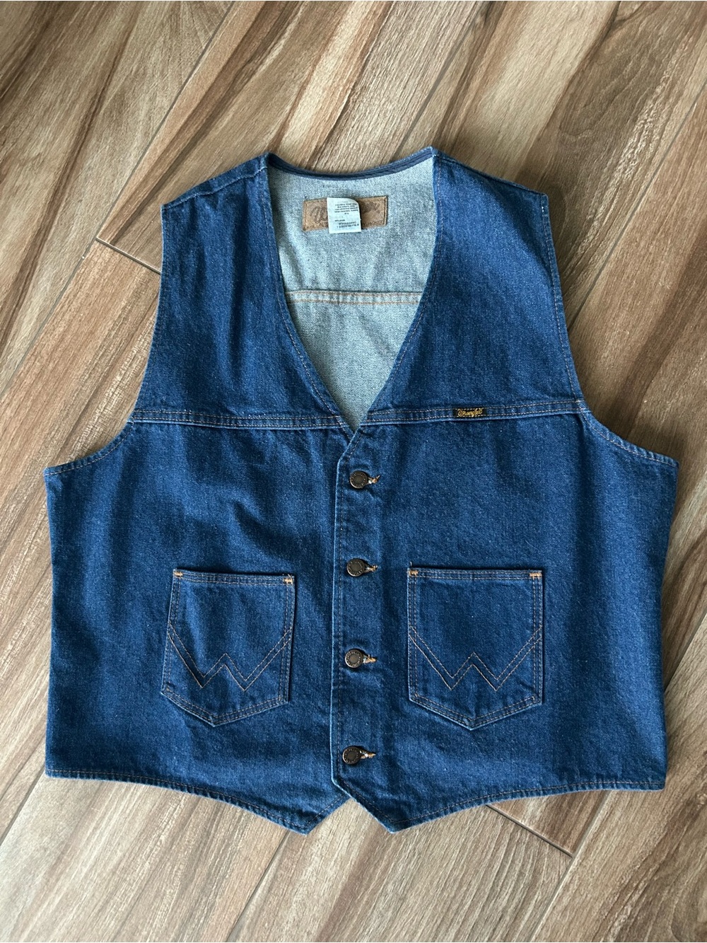 Men’s Wrangler Denim Button Down Vest - Size XL - Vintage!